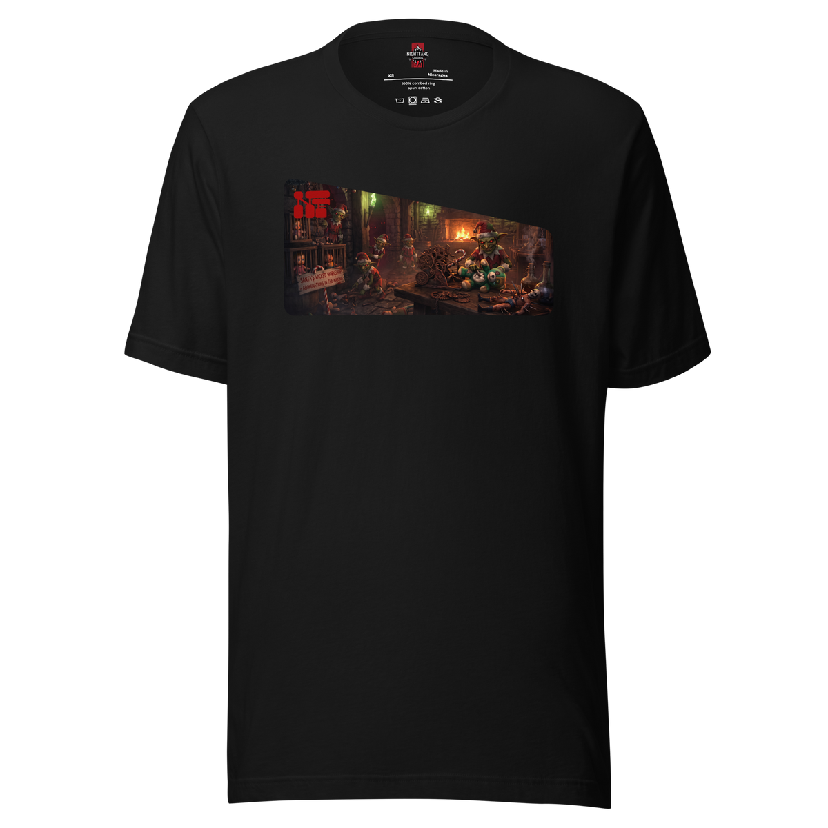 Santa's Wicked Workshop Unisex Tee, flat front