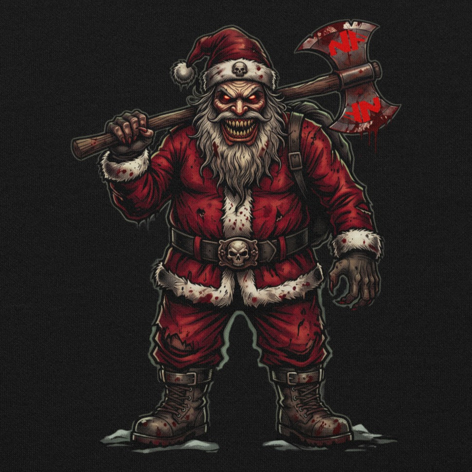 Santa Clause Unisex Hoodie, Black, close-up