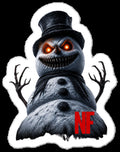Horrible Snowman Vinyl Sticker, die-cut snowman