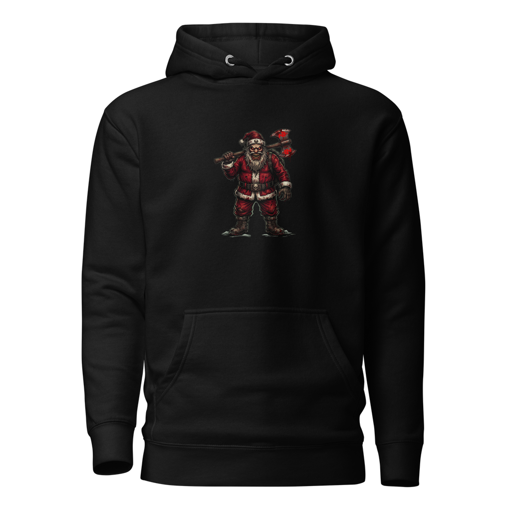 Santa Clause Unisex Hoodie, Black, flat front