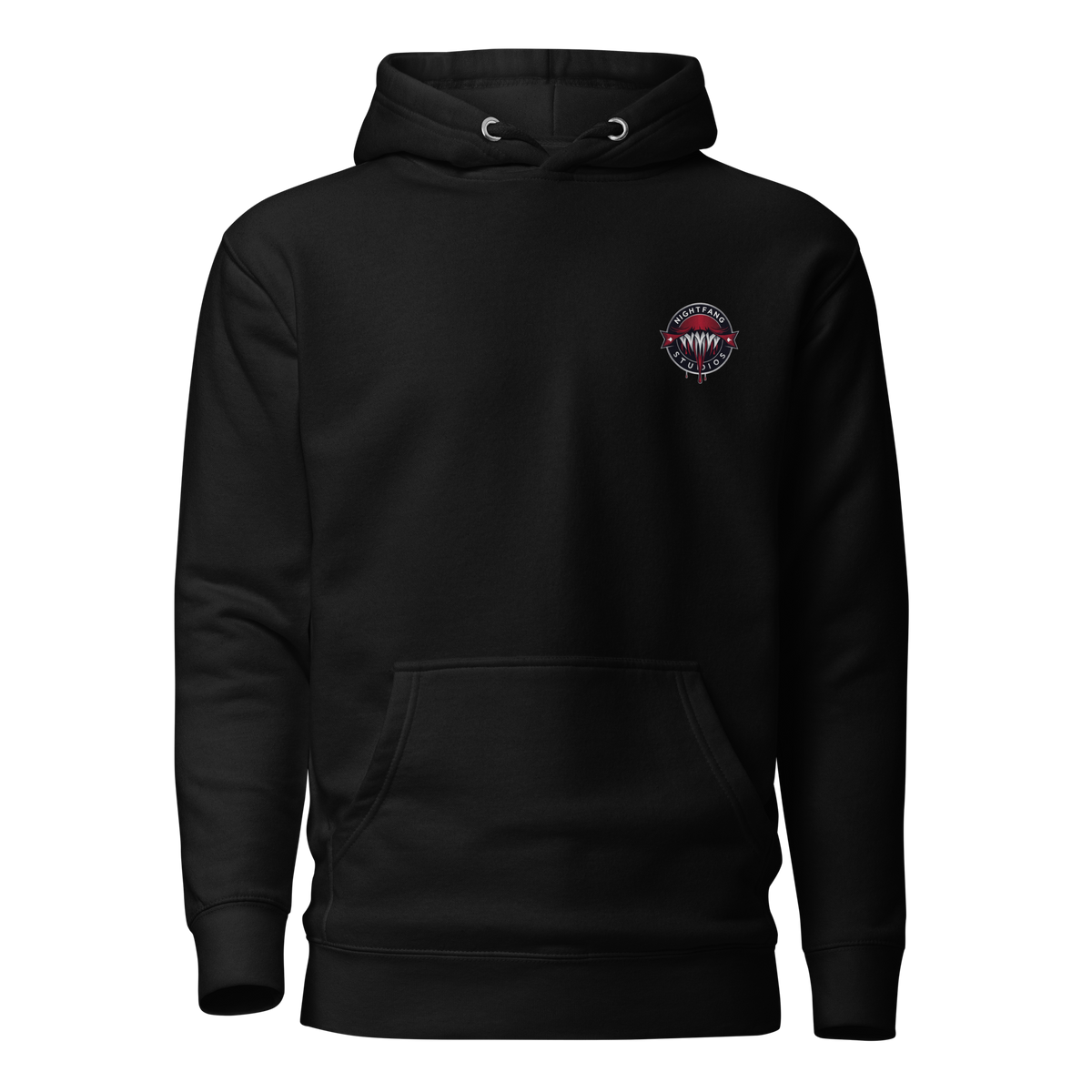Santa Clause Signature Front & Back Unisex Hoodie, Black, flat front