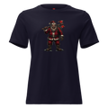 Santa Clause Women's Tee, Navy, flat front